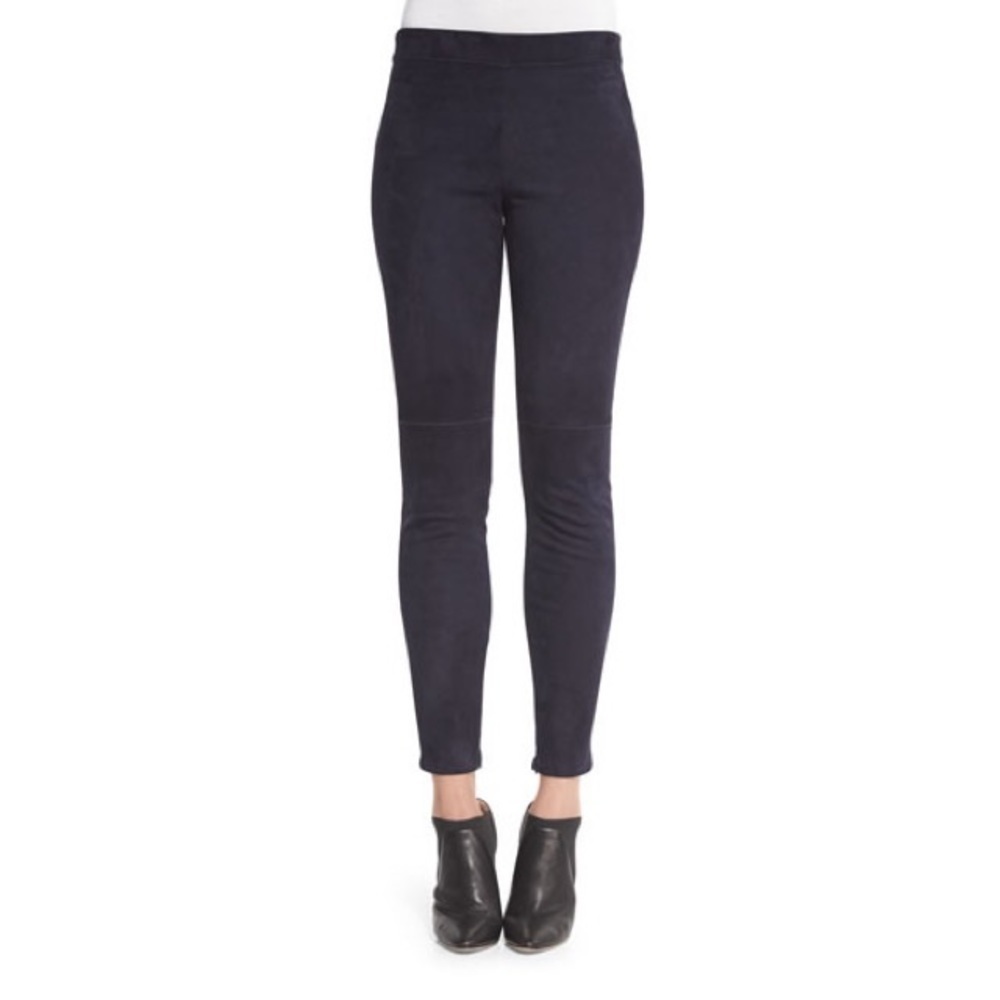 Elie Tahari Bergdoff Goodman Roxanna Black Lamb Suede Pull-On Pant Leggings XS